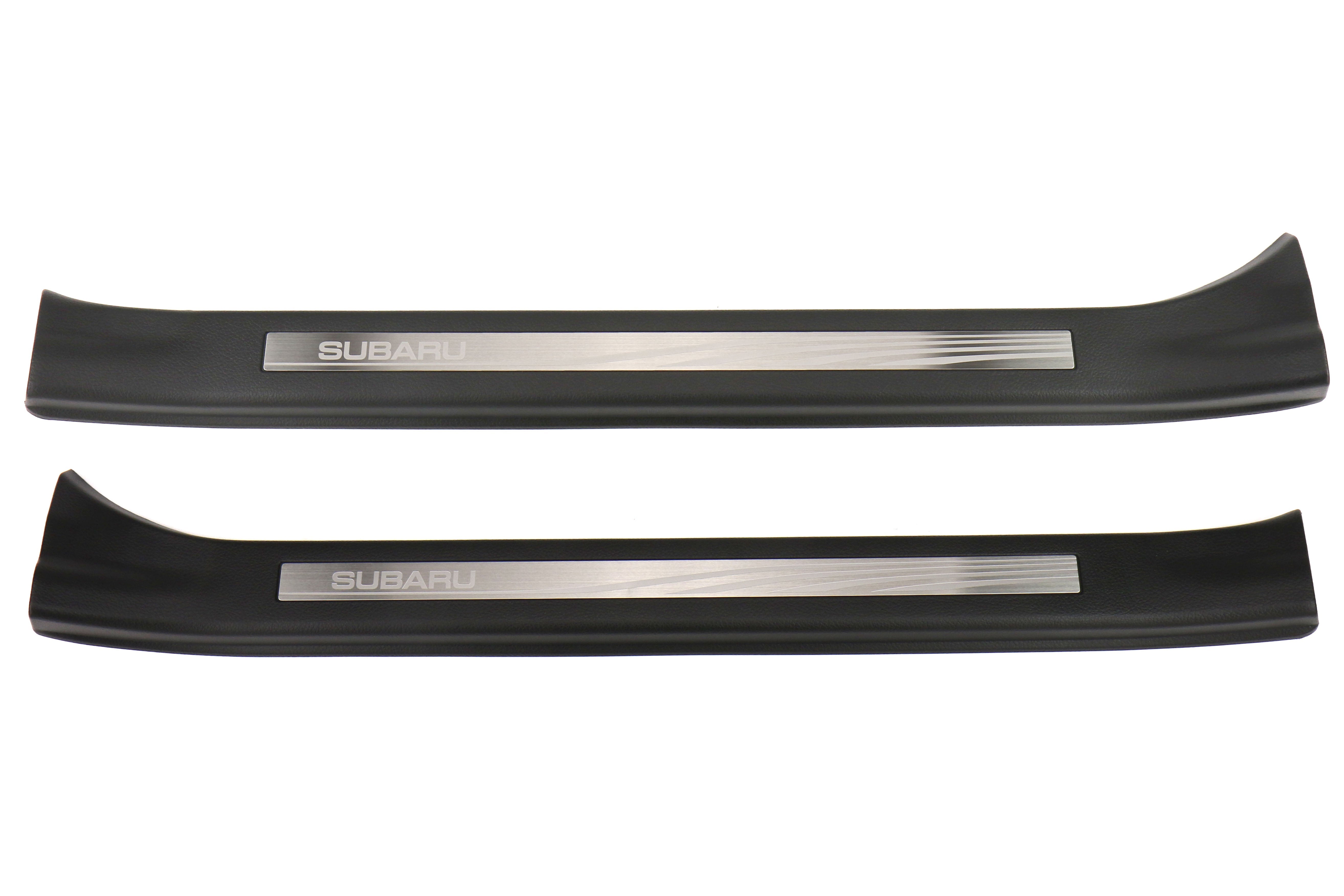 Subaru OEM Silver Etched Door Sills - 2015-2021 Subaru WRX / STI